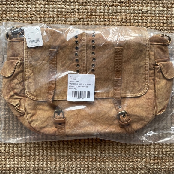 NEW Free People Zevon Distressed Messenger Bag - Picture 7 of 16